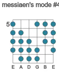 Guitar scale for messiaen's mode #4 in position 5